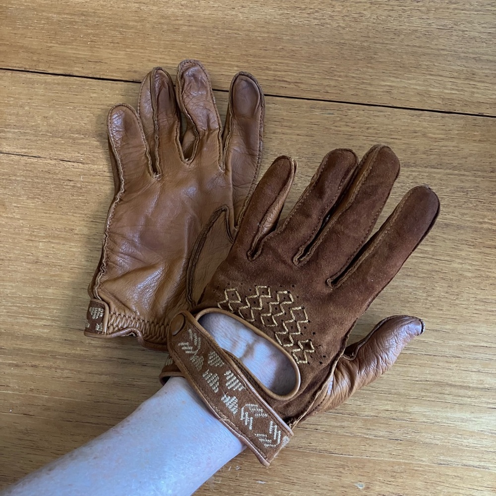 UGG Chestnut Brown Leather driving gloves - SM/MD